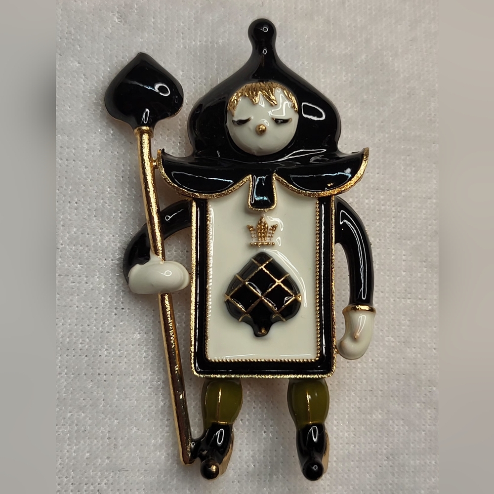 NEW Alice In Wonderland Black Enamel King of Spades Pin